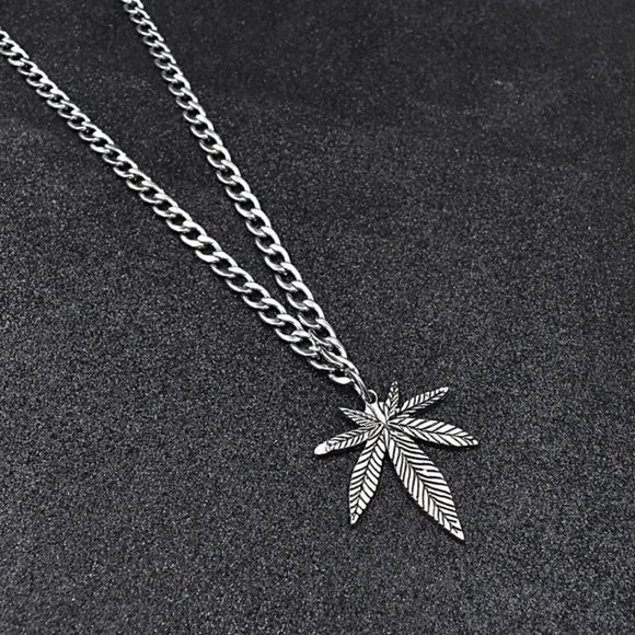 ❤️Hip Hop Leaf Chain Pendant Necklace for women/men, N90201P141 - Picture 6 of 8